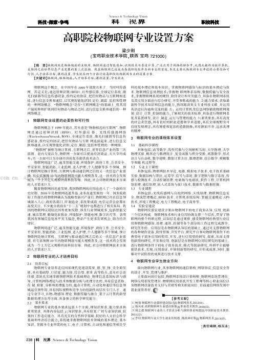 高职院校物联网专业设置方案