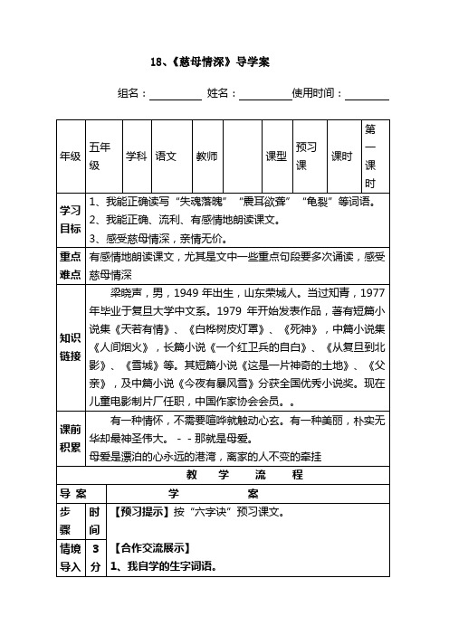 18《慈母情深》导学案