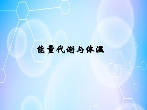 能量代谢与体温(生理学课件)