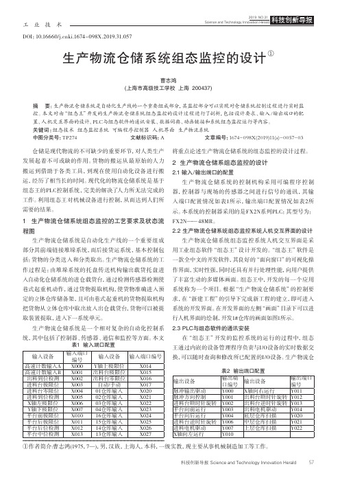 生产物流仓储系统组态监控的设计