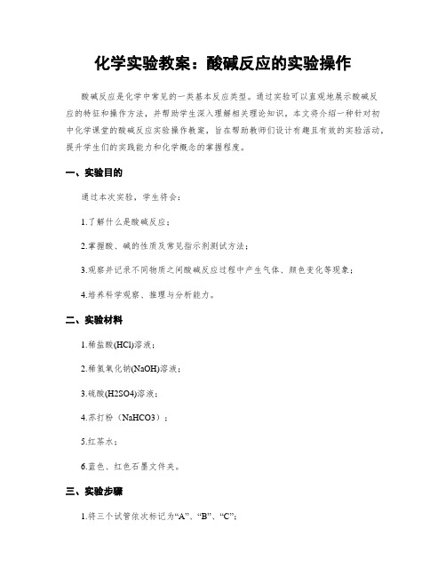 化学实验教案：酸碱反应的实验操作 (2)