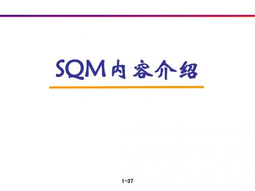 SQM内容介绍