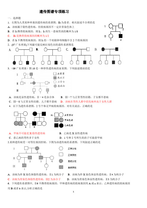 遗传系谱图含答案