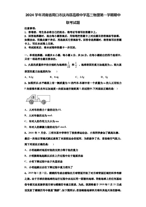 2024学年河南省周口市扶沟县高级中学高三物理第一学期期中联考试题含解析