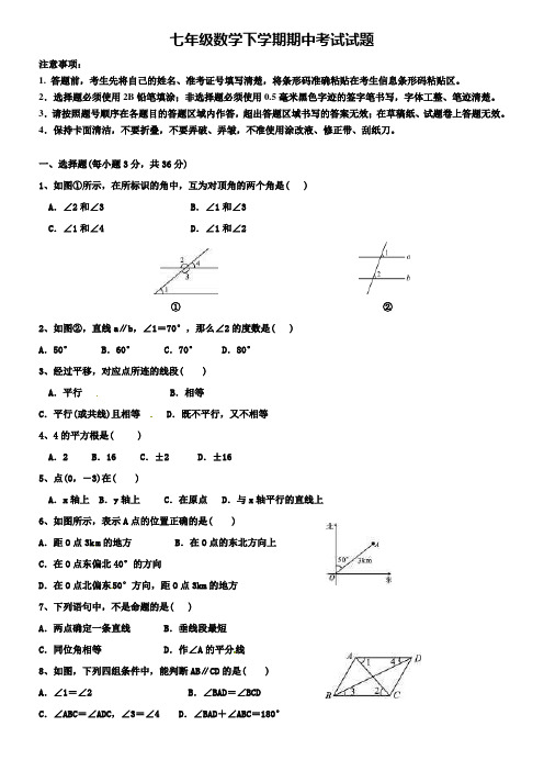 (精品试卷10套)吉林省七年级语文第二学期期中考试卷