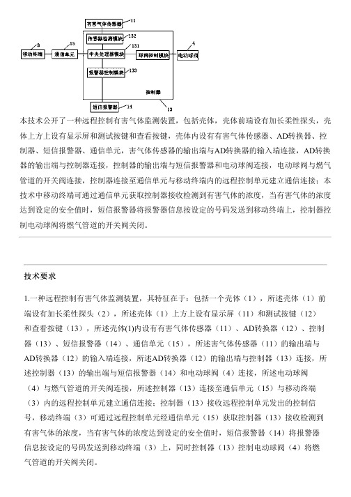 远程控制有害气体监测设备的生产技术