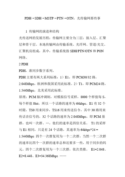 PDH→SDH→MSTP→PTN→OTN,光传输网那些事