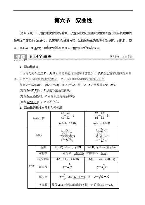 2020版高考数学一轮复习教案 第8章_第6节_双曲线(含答案解析)