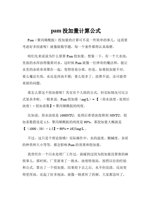 pam投加量计算公式