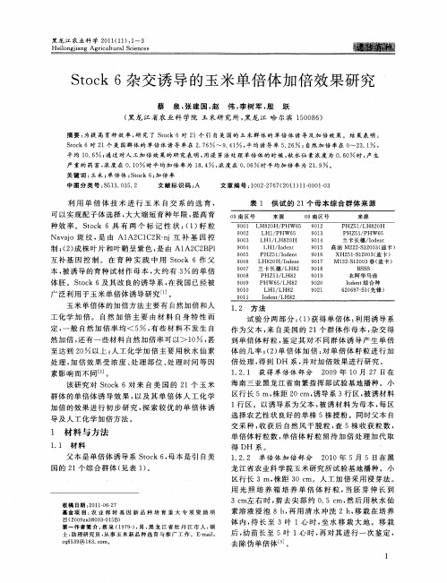 Stock 6杂交诱导的玉米单倍体加倍效果研究