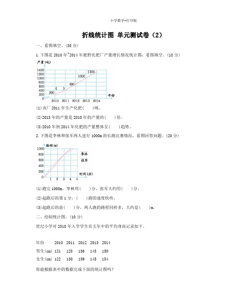 西师大版-数学-五年级下册-6 折线统计图 单元测试卷(2)