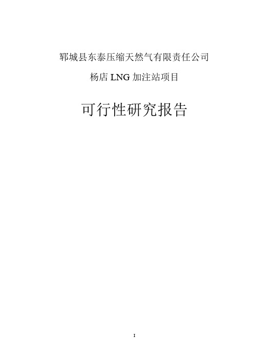 天然气有限责任公司lng加注站项目可行性策划书