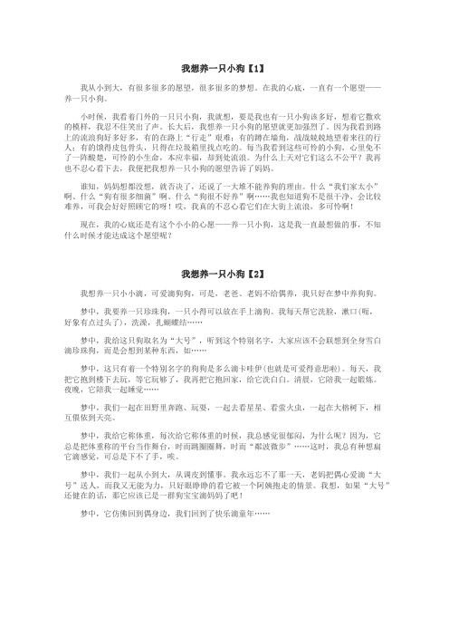 我想养一只小狗作文
