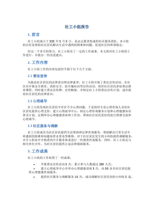 社工小组总结报告