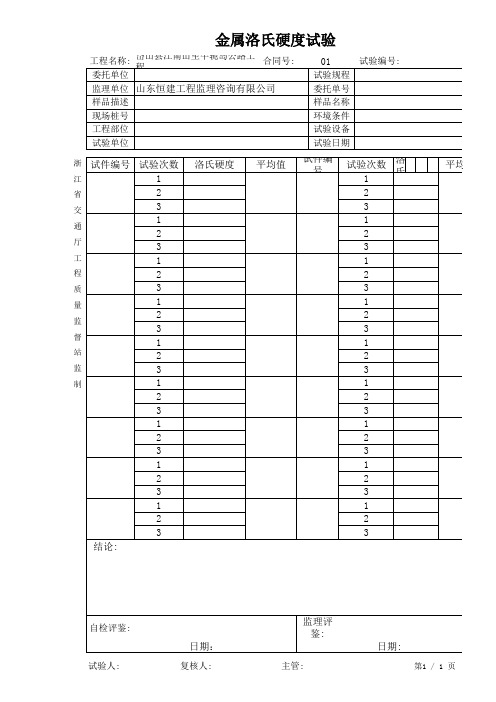 金属洛氏硬度试验