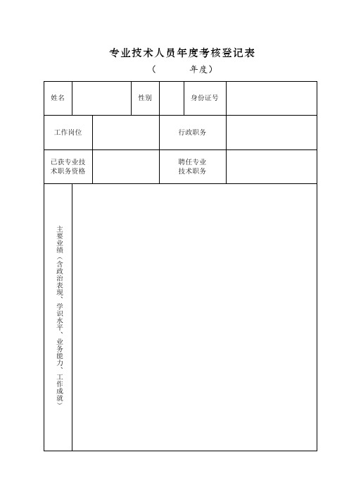 2017专业技术人员年度考核登记表