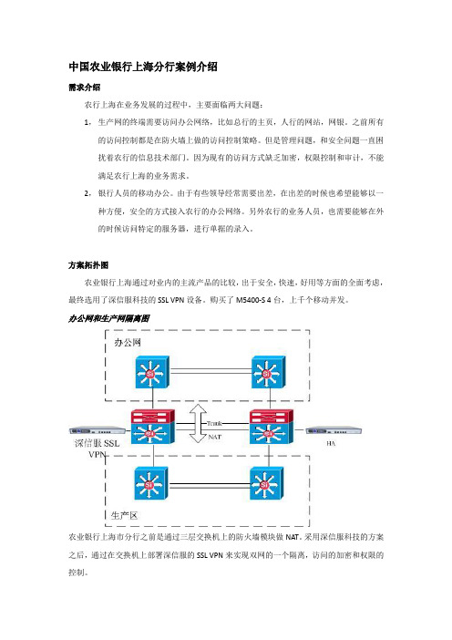 中国农业银行上海分行SSL案例介绍