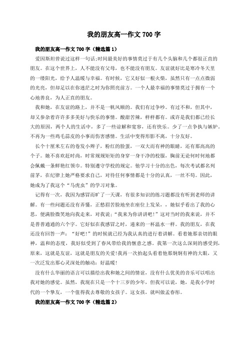 我的朋友高一作文700字