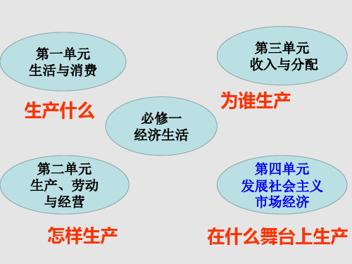 高考政治 一轮复习 第九课 走进社会主义市场经济2 新人教必修1