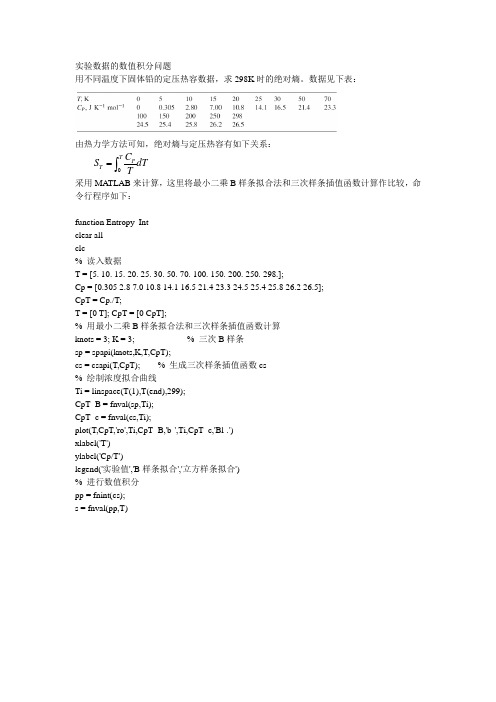 应用MATLAB进行实验数据的数值积分