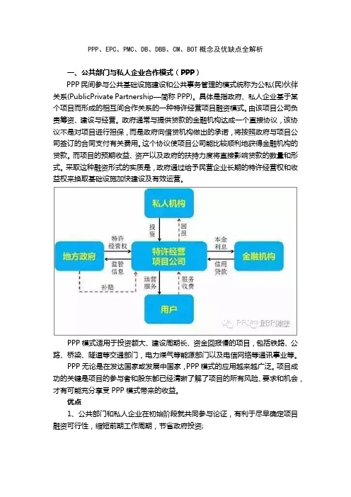 PPP、EPC、PMC、DB、DBB、CM、BOT概念及优缺点全解析