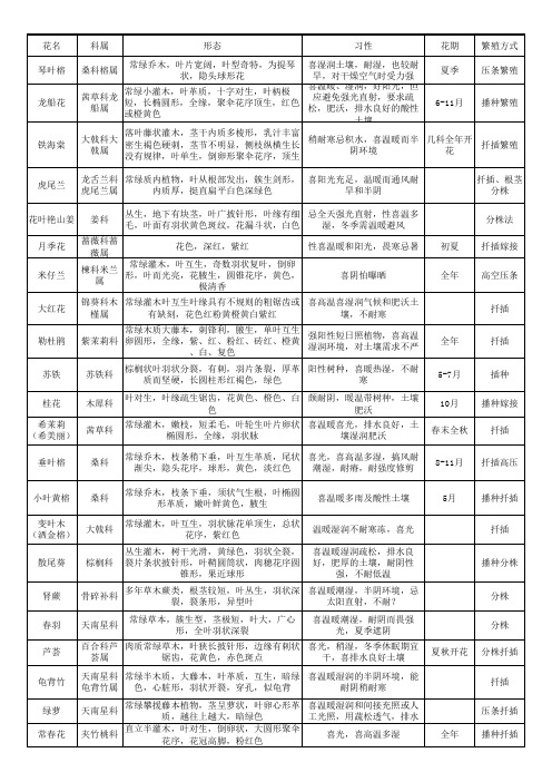 (培训)各类树木的形态特征、习性、科属