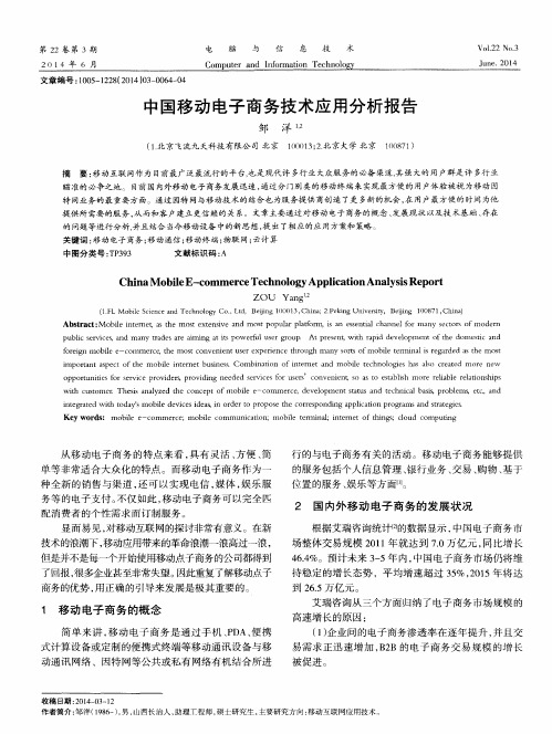 中国移动电子商务技术应用分析报告