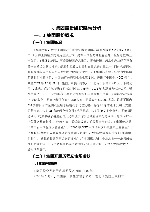 某集团股份有限公司组织架构分析教材