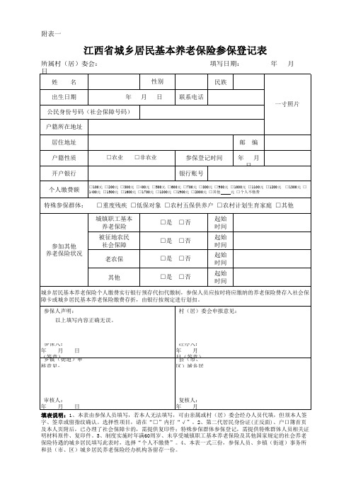 江西省城乡居民基本养老保险经办规程(赣人社发〔2014〕