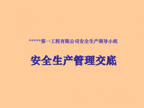 安全领导小组-安全生产管理交底3.3修改