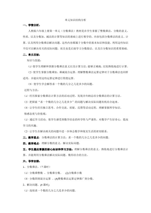 《分数乘法》单元知识结构分析