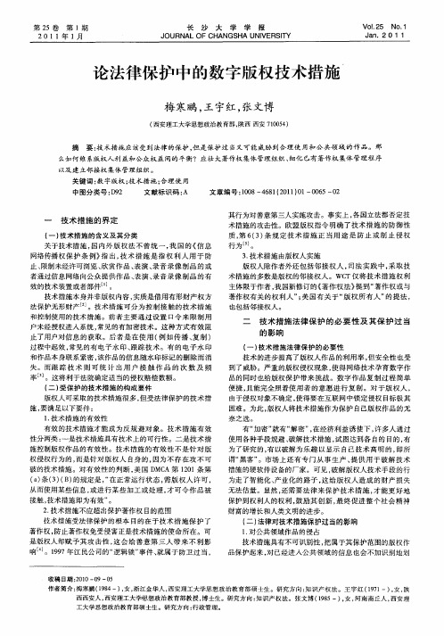 论法律保护中的数字版权技术措施