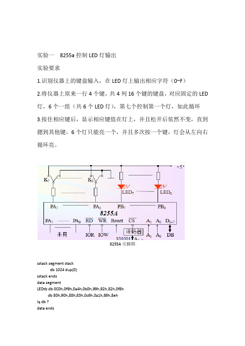 8255控制led灯和汇编语言控制主板发声