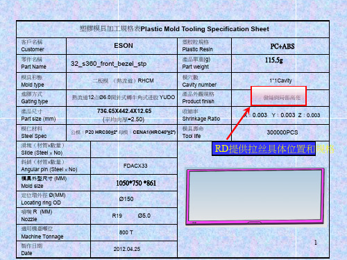 塑胶模具开模评估ppt课件