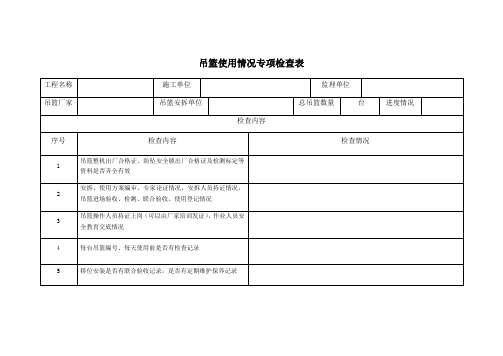 吊篮安全检查表