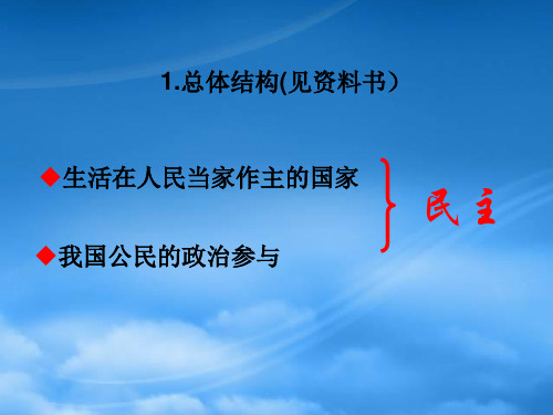 高一政治生活第一单元复习课件新课标广东