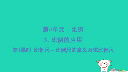 六年级下册4比例3比例的应用第1课时比例尺比例尺的意义及求比例尺习题新人教版