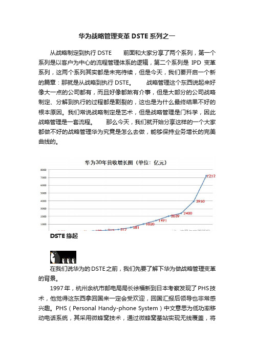 华为战略管理变革DSTE系列之一