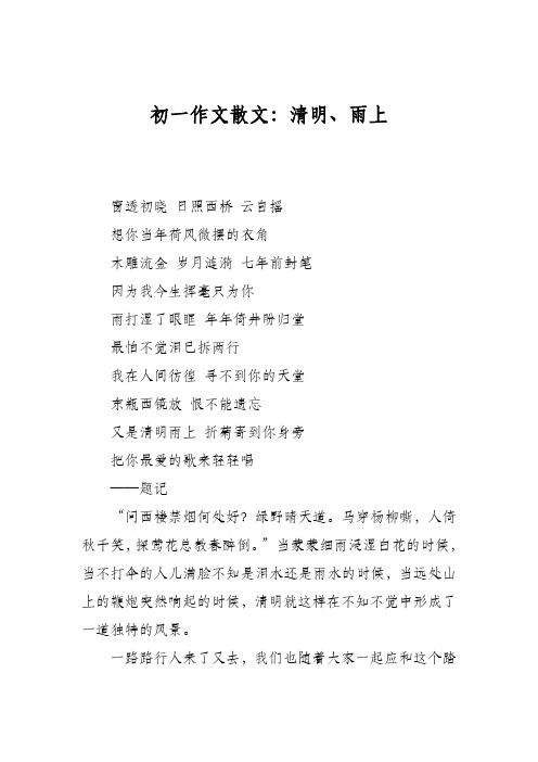 初一作文散文:清明、雨上