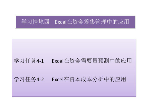 四  Excel在资金筹集管理中的应用