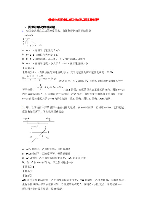 最新物理图像法解决物理试题易错剖析