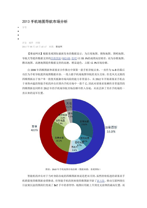 手机地图导航市场分析