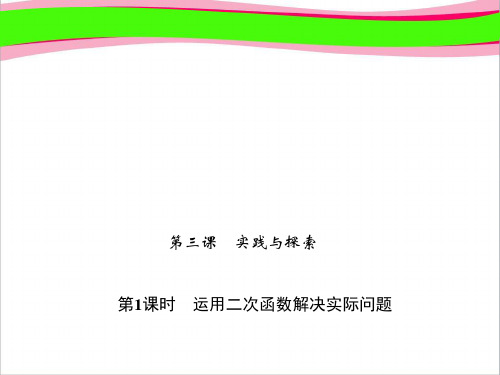 运用二次函数解决实际问题   衡水中学内部资料 精品教学课件