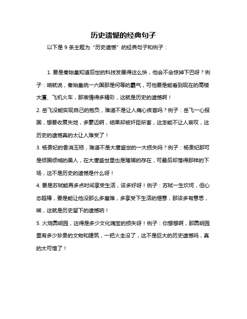 历史遗憾的经典句子