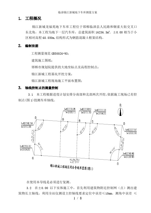 临漳锦江新城地下车库测量方案