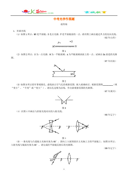 中考光学作图题