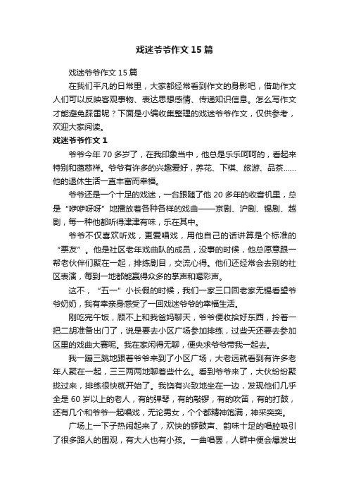 戏迷爷爷作文15篇