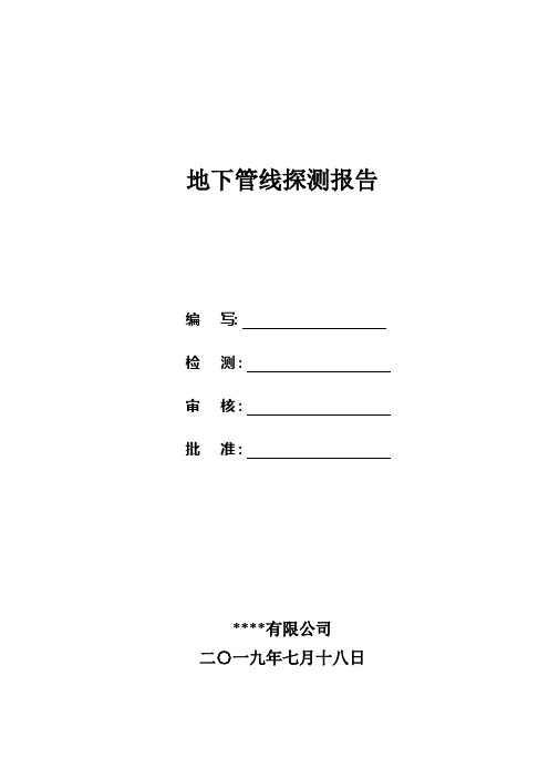 地质雷达探测地下管线报告格式