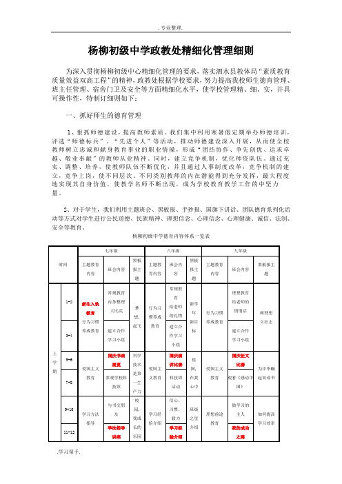 政教处精细化管理细则