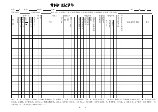 骨科记录单